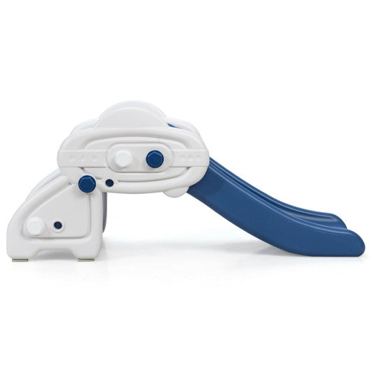 Freestanding Baby Mini Play Climber Slide Set with HDPE anf Anti-Slip Foot Pads-Blue