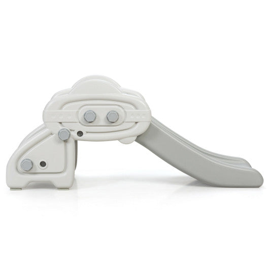 Freestanding Baby Mini Play Climber Slide Set with HDPE anf Anti-Slip Foot Pads-Gray